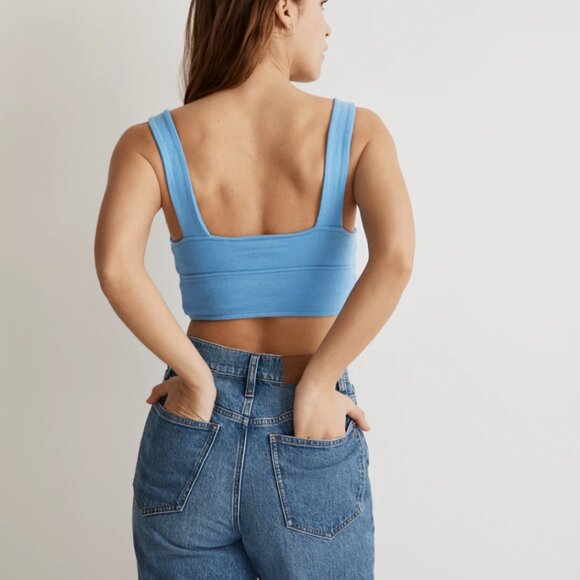 Madewell - Cutout Knot-Front Crop Tank Top - Size S - Picture 2 of 6